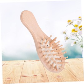 SAFIGLE Hair Comb Detoxing Scalp Sweep Massage Brush Ergonomic Wooden Hair Brush for Home Use