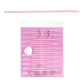 Expressions 20pc Dual Sided Spoolies Set - Pink Brow Brush & Eyelash Spoolies for Versatile Grooming Eyelash And Eyebrow Brush Value Pack