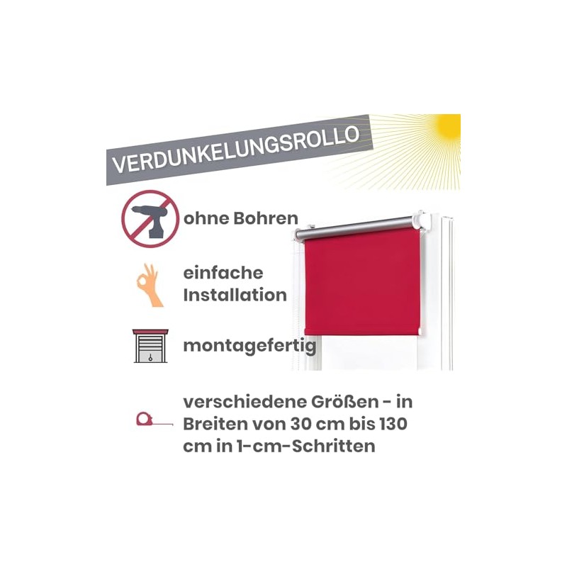 Fenster DEKOR - Roller Blinds for Windows No Drilling Bleach