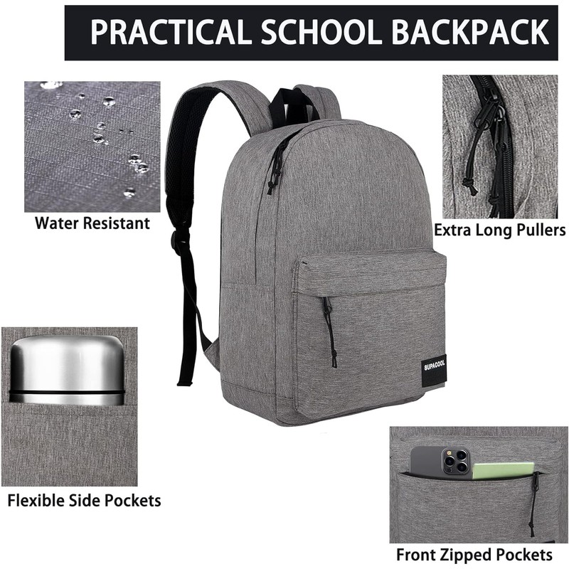 SUPACOOL Lightweight Casual Laptop Backpack for Men and Women, classic