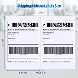 ZMLABELS Half Sheet Shipping Label, Adhesive Printer Paper with Self Adhesive Compatible with Laser & Inkjet Printers, White 8.5 x 5.5 (400 Sheets, 800 Labels)