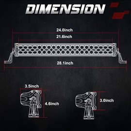 OFFROADTOWN 20'' 350W LED Light Bar with Wiring Harness and Black Cover Off Road Driving Light IP68 Waterproof LED Work Light Bar Fog Lights for Truck ATV UTV SUV Vehicle