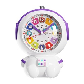 Children's Analog Learning Clock, Cute, Astronaut Design, Silent, Alarm Clock, Dual Alarm & Night Light, For Educational Learning, For Elementary School Students, Easy To Read Analog Display, Tabletop
