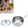 RASTKY Sugar Bowl Stainless Steel Clear Lid Inbuilt Spoon for