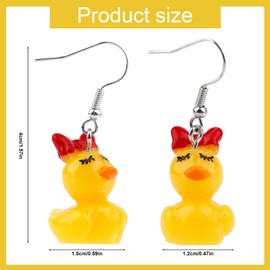 Mikovivi Duck Earrings, Yellow Duck Earrings Acrylic Unique Cartoon Animal Style Jewelry Funny Yellow Duck Fashion Jewelry Gift for Women