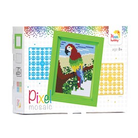Pixel P31251 Mosaic Gift Packaging Parrot, Pixel Picture with Frame, Easy Plug-In System, No Ironing or Gluing, Organic Plastic Stones