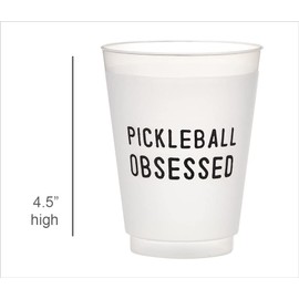 Santa Barbara Design Studio Party Cups 8-Count Reusable BPA-Free Plastic Frost Cups, 16-Ounce, Pickleball Obsessed