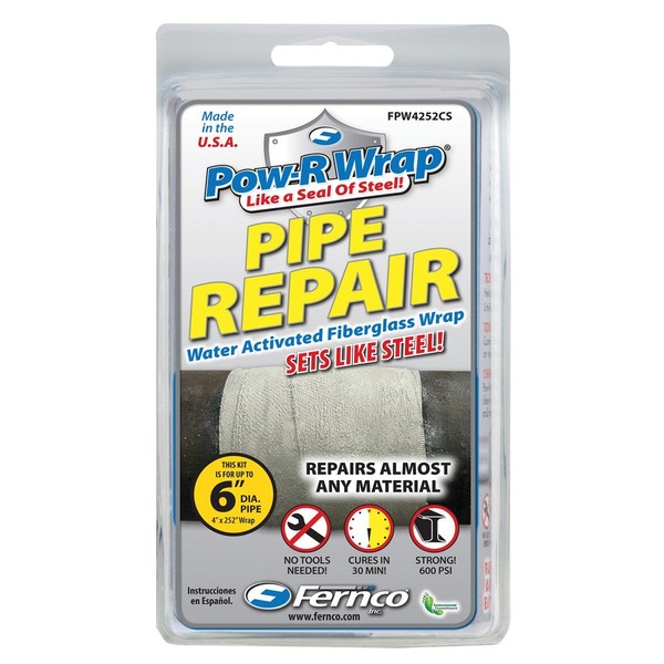 Pipe Repair Patch Kit Pow-R-Wrap - 4 X 252 Pipe Repair Wrap - Fernco FPW4252CS
