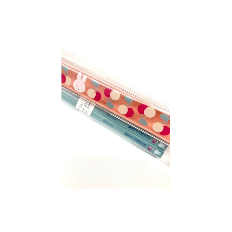 Square Miffy Chopsticks & Case, 7.1 inches (180 mm), Antibacterial,