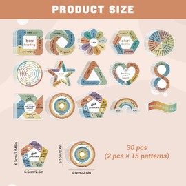 VelvetGlow 30 x Sensory Stickers for Relieving Anxiety, Structured, Soothing Fidget Stickers for Children, Ideal for Mindfulness in the Office or Classroom