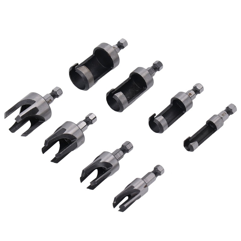 8PCS Set Wood Plug Cutter Drill Bit Hex Shank 4PCS
