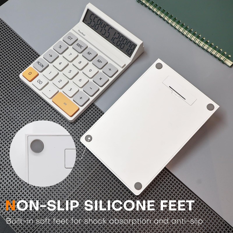 12-Digit LCD Desktop Calculator - Portable Handheld Basic Office Calculator