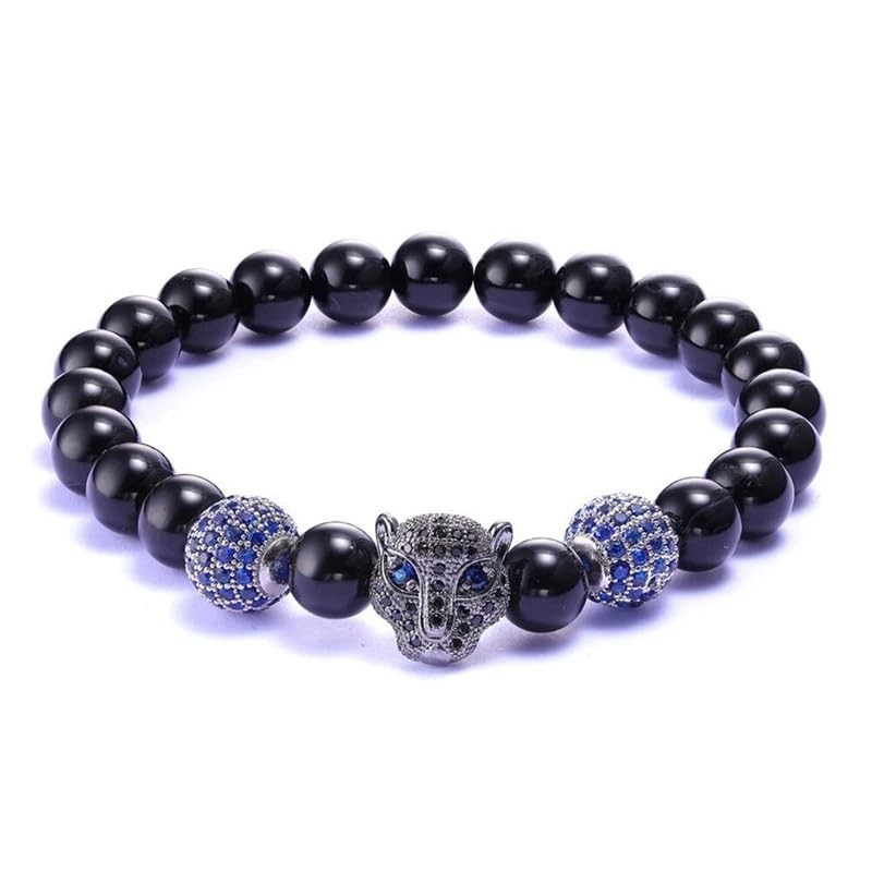 Malahill Cubic Zirconia Charm Beads for Jewelry Making, Leopard Head