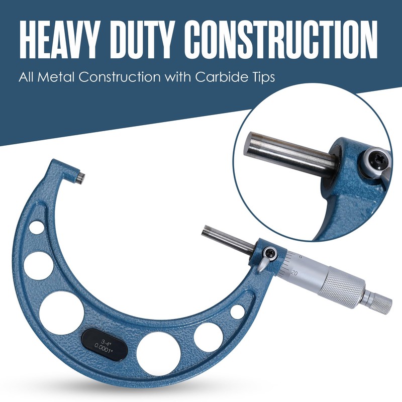 Micrometer, Outside Micrometer Set, Measuring Tool, 6 Pack & Accessories,