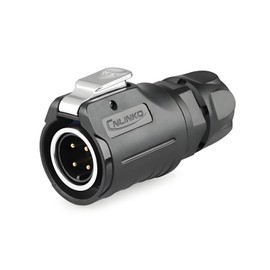 CNLINKO LP-16 4 Pin Circular Connector Single Hole Kit - IP68 Waterproof Male and Female Aviation Plug with PBT Plastic Housing, M16 Quick Plug (4 Pin)