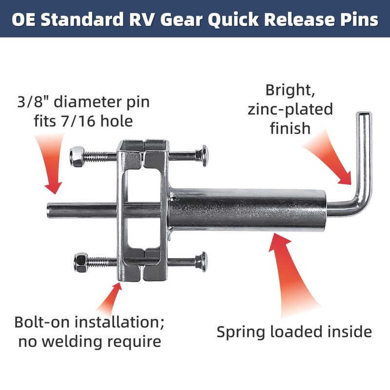 308287, RV 5th Wheel Landing Gear Quick Release Pull Pins,