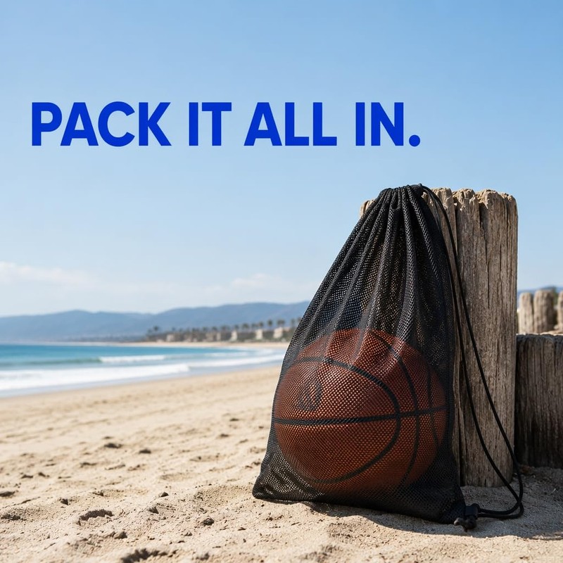 Rovelin 2Pcs Drawstring Bag for Sports Ball Net Bag Football