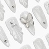 Sun&Beam Nails Handgefertigte Kunstnägel Lang Spitz silberweißes Nägel zum Aufkleben