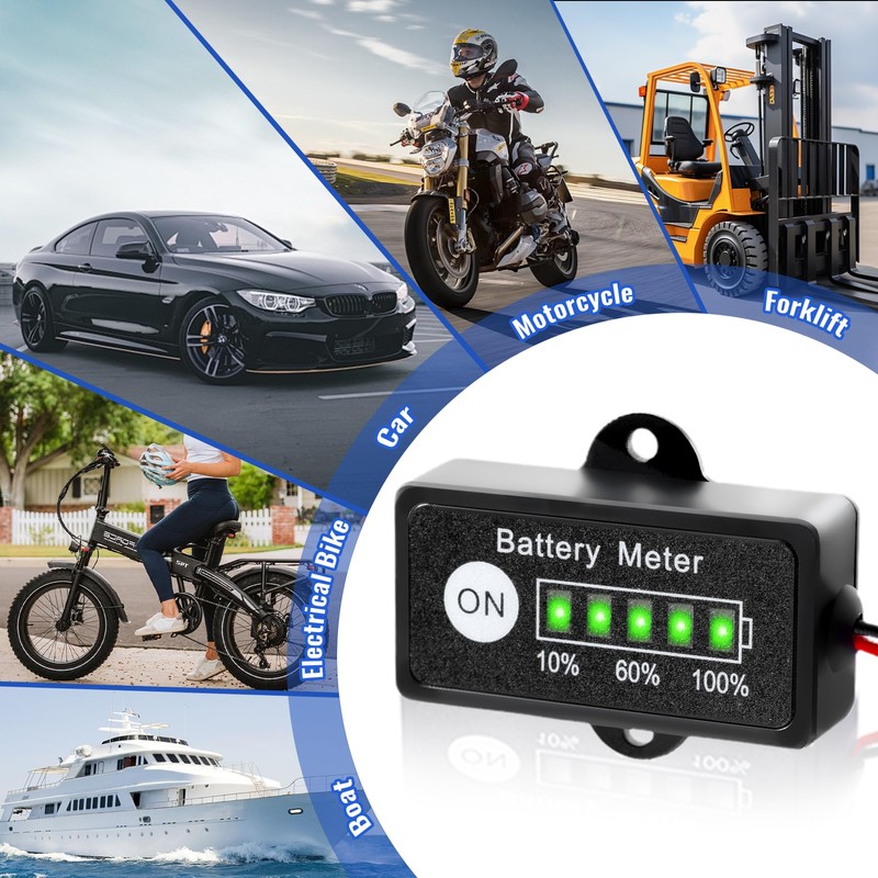 12V 24V 36V 48V Battery Indicator, Waterproof Universal LED Display