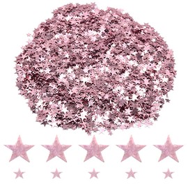 Ruidee 60 g Star Confetti Holographic Table Confetti Decoration Stars Glitter Confetti Decoration Metallic Foil Stars Sequins for Birthday Wedding Party Decorations (DXX/Rose Gold)