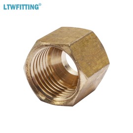 LTWFITTING 1/4-Inch Brass Compression Nut,Brass Compression Fitting(Pack of 100)