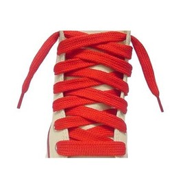 Flat Shoelaces 3/8" Wide Tubular Braided - 54 Inch Red