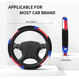 Puerto Rico Steering Wheel Cover for Women Men Anti-Slip Breathable and Sweat Absorption Universal Cute Steering Wheel Protector Car Accessories