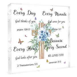 Christian Gifts for Women Men, Gifts for Women Birthday Unique，Desk Accessories Decorative Sign With Bible Verse，Inspirational Gift for Female at Christmas，Unique Home Decor for Female