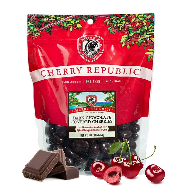 Cherry Republic Chocolate Cherries - Authentic and Fresh Chocolate Covered Cherries Straight from Michigan - Dark Chocolate, 16 Ounces
