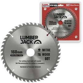 LUMBER JACK 160mm Circular Saw Blade, 60T Carbide Teeth, 20mm Bore, 1.8mm Kerf, Precision Balanced, Hardened for Wood Cutting, Ideal for Circular & Mitre Saws