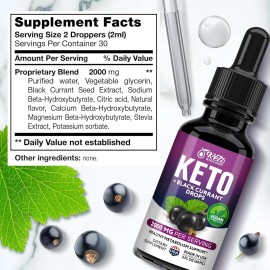 Keto 2000mg Gotas Con Cetonas Exógenas Bhb Fabricadas En Usa Sin Sabor
