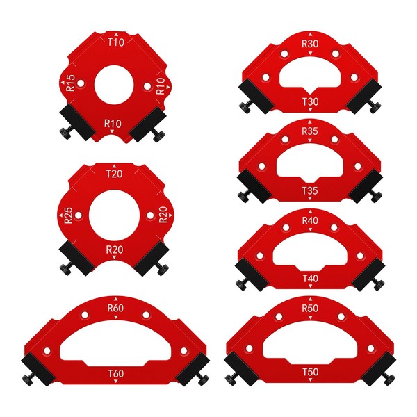7 Pieces Radius Jig Router Templates, Aluminium Alloy Wooden Board