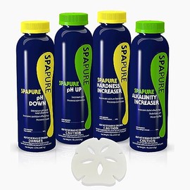 Spapure hot tub & spa Chemicals kit Includes Total Alkalinity Increaser, Ph up, Ph Down & Calcium Hardness Increaser kit for Inflatable & Hard hot tub