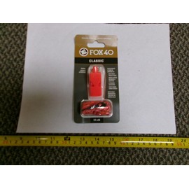 Fox 40 Classic CMG Safety 3-Chamber Pealess Whistle + Lanyard, ORANGE