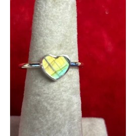 Natural Creations sterling silver stackable ring Size 10 Labradorite Heart