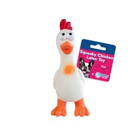 My Pet & Me - Durable Squeaky Chicken Dog Toy - 7.8 Inch - Interactive Rubber Chicken Toy for Dogs, Puppies, and Teething Pets - Fun Latex Pet Toy for Chewing, Fetch, and Playtime