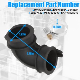 WD24X33918 Dishwasher Circulation Pump to Sump Elbow Hose Kit Relacement for GE Hotpoint RCA Kenmore Dishwasher