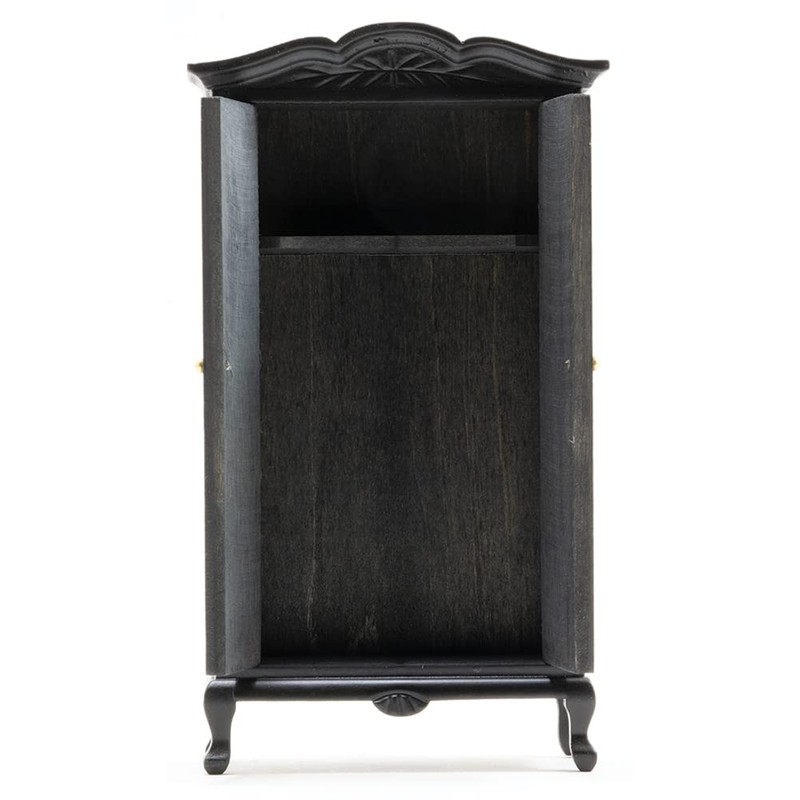 Dollhouse Miniature Black Wardrobe