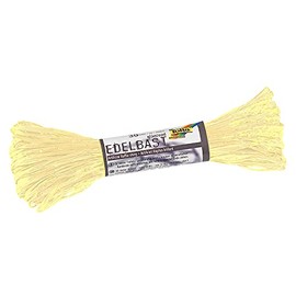 folia 9212 Raffia Edelbast, 1 Bundle of 30 m in Lemon Yellow, Cord Made of Shiny Synthetic Fibre, Ideal for Crafts, Decoration or for Arrangements, Bouquets and Other Floristry Works