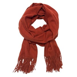 Humble Hilo Soft Wool Scarf or Shawl, Large Scarf for Women and Men Men and Womens Scarf Winter Wrap Pashmina 74 x 27 (Paprika)