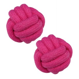 Dog Chew Toys, Dog Rope Balls Kit 2 Pack, Fun Interactive Cotton Balls for Medium to Large Dogs with a Diameter of 3 inches, Relieve Boredom, Chewing, Teething and Indoor Outdoor Training, Purple Red