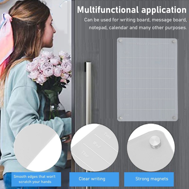 13 X 9.1in Magnetic Dry Erase Calendar Acrylic Planning Bord