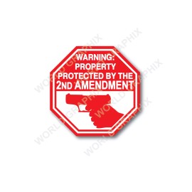 World Graphix 2nd Amendment Gun Control Warning Sticker Decal waterproof outdoor high quality