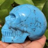 Lendiecrystal 2'' Synthetic Crystal Clear Quartz Skull Head Carved Skull