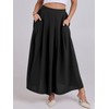 ANRABESS Women A-Line Pleated High Waist Maxi Skirt Full Ankle
