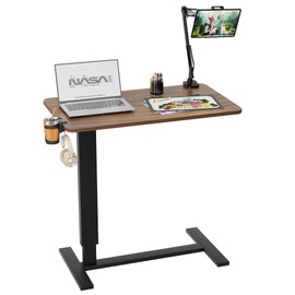 NIUTN Adjustable Mobile Bedside Table - Hospital Home Use, Standing Desk & Laptop Cart with Cup Holder & Phone/Tablet Holder
