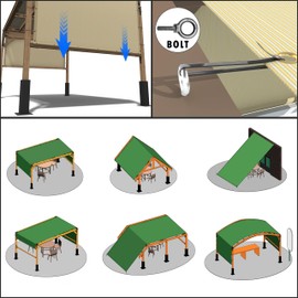 AMGO 8' x 16' Beige Pergola Sun Shade Canopy Replacement Cover UPF50, Commercial Grade 260 GSM Cloth for Outdoor Patio, Garden, Backyard (We Make Custom Size)