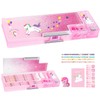 TCJJ Unicorn Pencil Case, White, pink, Unicorn Flowing Sand