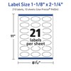 Avery TrueBlock Matte White Oval Labels with Sure Feed, 1-1/8"