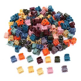 Pack of 100 Coloured Small Claw Clips, Mini Hair Clips, Colourful Mini Hair Clips, Hair Clips, Claw Clips for Thick Hair, Suitable for Girls, Women, Everyday, Travel, Prom, Party, J